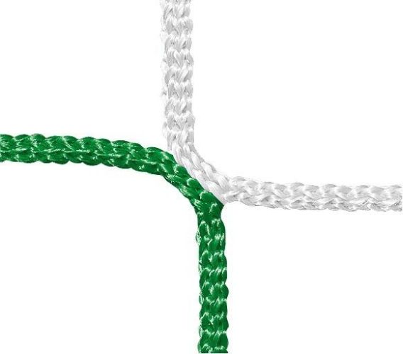 Fotbalová branková síť PP 4 mm, zelená/bílá