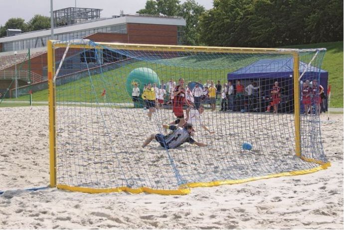 Fotbalová branková síť pro beachfotbal PP 4 mm, zelená, hloubka 0,8 x 1,5 m