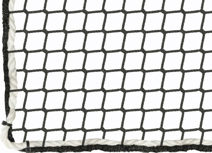 Záchytná síť proti pádu PP 5 mm, oko 45 mm, černá, nehořlavá úprava