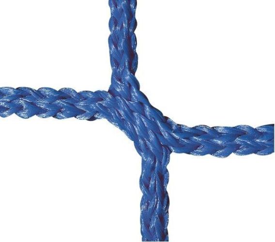 Záchytná síť proti pádu PP 5 mm, oko 45 mm, modrá, závěsná lana