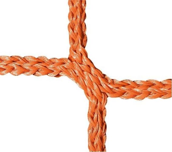 Záchytná síť proti pádu PP 5 mm, oko 100 mm, oranžová, závěsná lana