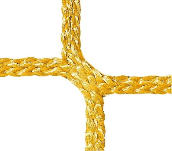 Záchytná síť proti pádu PP 5 mm, oko 100 mm, žlutá, závěsná lana