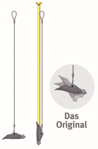 Zarážecí zemní kotva Duckbill, ocelové nerezové lano