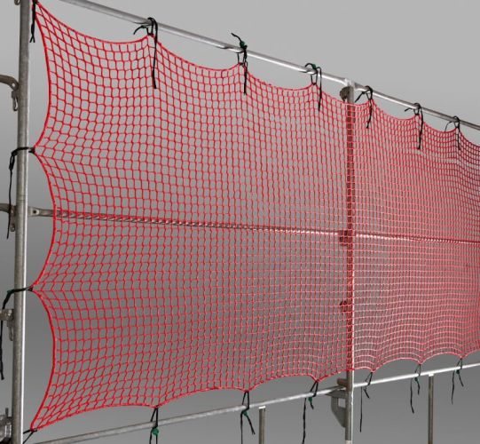 Boční ochranná síť PP 5 mm, 1,5 x 5,0 m, Isilink-Clip 18 ks, červená