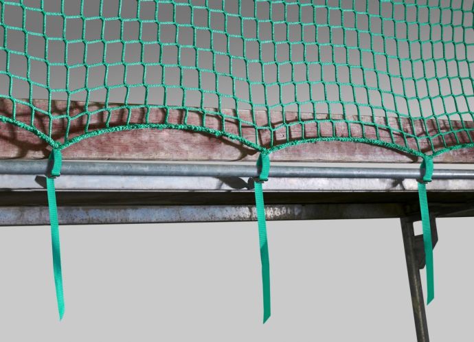 Boční ochranná síť PP 5 mm, 2,0 x 10,0 m, rychloupínací popruhy, zelená