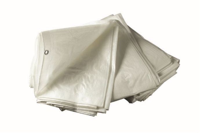 Neprodyšná plachta Tarpaulin 100 g/m2, 6,00 x 10,00 m, odlehčená, bílá