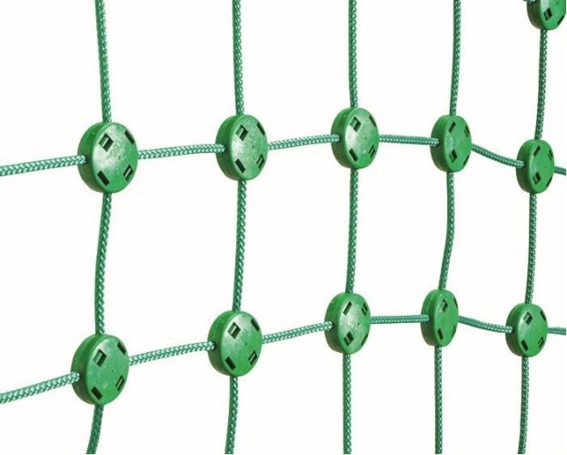 Ochranná síť s klipy PES 5 mm, ocelová vložka 2,5 mm, oko 45 mm, zelená