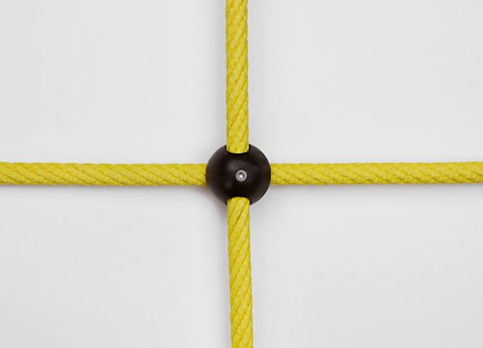 Šplhací síť Herkules PES 16 mm, oko 12,50 cm, plastové koule, žlutá