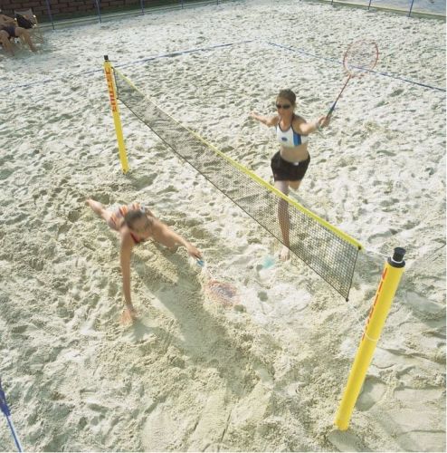 Beachbadmintonová síť PA 1 mm, žlutý lem