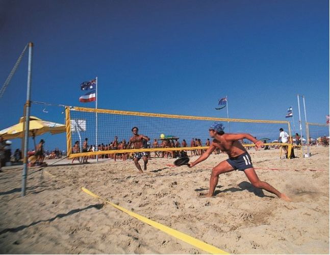 Beach tenisová turnajová síť PP 3 mm, žlutý lem po obvodu, lano kevlar