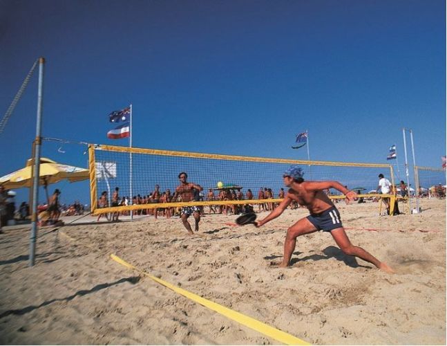 Beach tenisová turnajová síť PP 3 mm, žlutý lem po obvodu