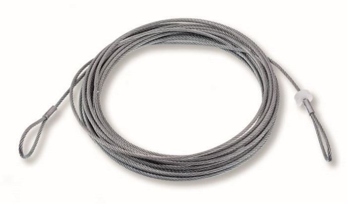Ocelové napínací lano potažené PVC ø 4 / 5 mm, délka 13,20 m se 2 oky