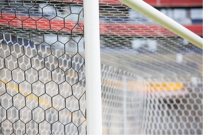 Futbalová bránková sieť PP 3,5 mm FANI, diváci x TV kamery, biela/čierna, hĺbka 2,0 x 2,0 m