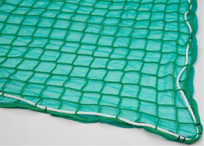 Záchytná sieť proti pádu PP 5 mm, oko 100 mm, zelená + prídavná priedušná plachta 75 g/m2, zelená