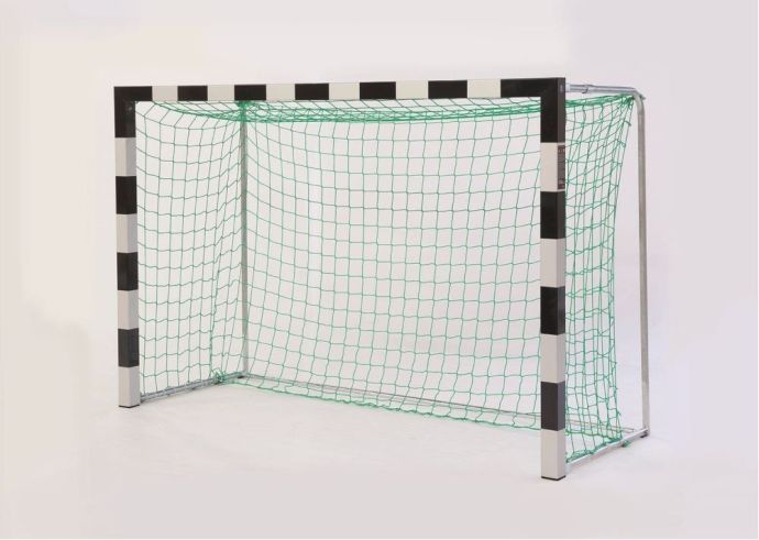 Minibránka na hádzanú mobilná 2,40 x 1,60 m, sklopné sieťové oblúky, modro-strieborná