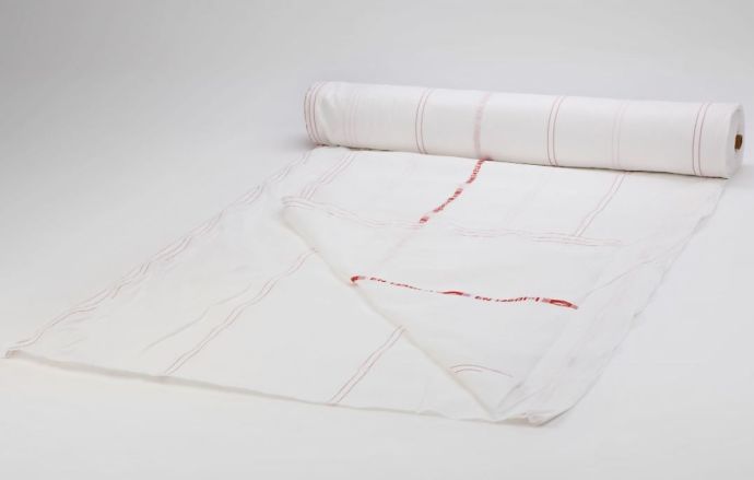 Plachta na lešenie PE 125 g/m2, 2,70 x 50 m, ohňovzdorná, biela