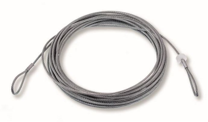 Oceľové napínacie lano potiahnuté PVC ø 4 / 5 mm, dĺžka 13,20 m sa 2 okami